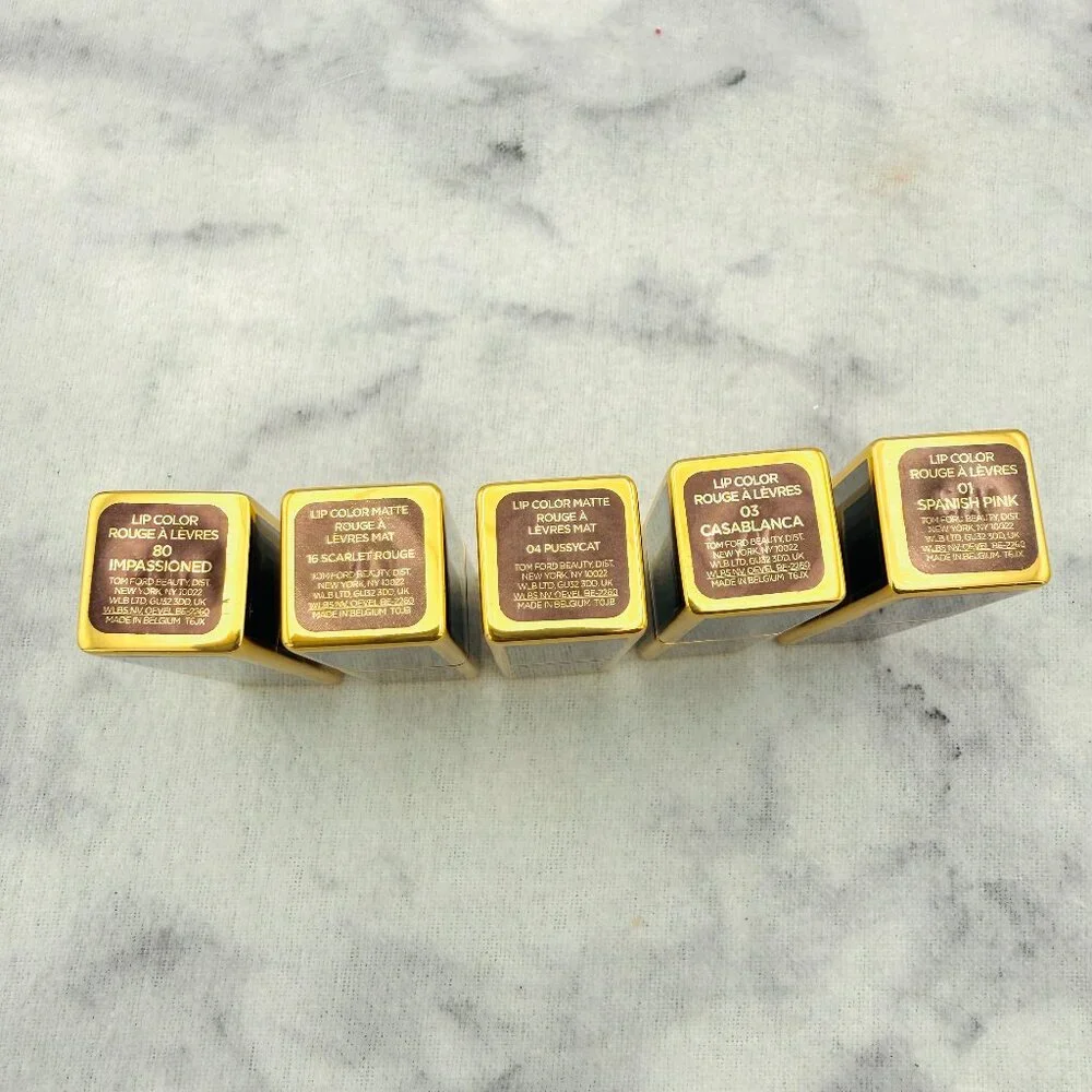 Tom Ford Mini Deluxe Lipstick Set-Pussycat,Scarlet,Casablanca,Pink-5pc-BOXED-NEW - Picture 9 of 14
